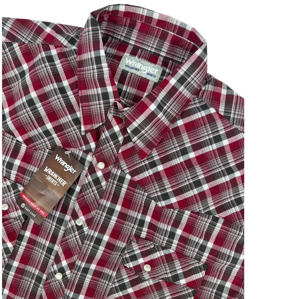 Wrangler Rancher Shirts XLT Mens Plaid Western Pearl Snap Long Sleeve New